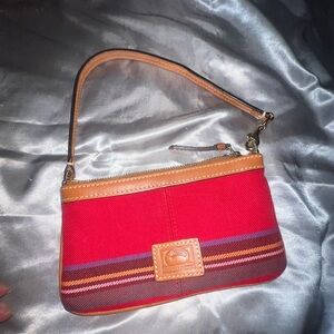 Dooney & Bourke Red and Brown Clutch